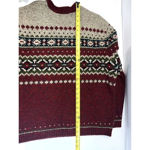 Vtg Abercrombie & Fitch Mens Nordic Fair Isle Sweater Size XL Chunky Knit Wool - Picture 10 of 14